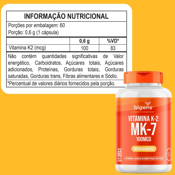 BIGENS | Vitamina K2 - MK7 (60 Cápsulas)