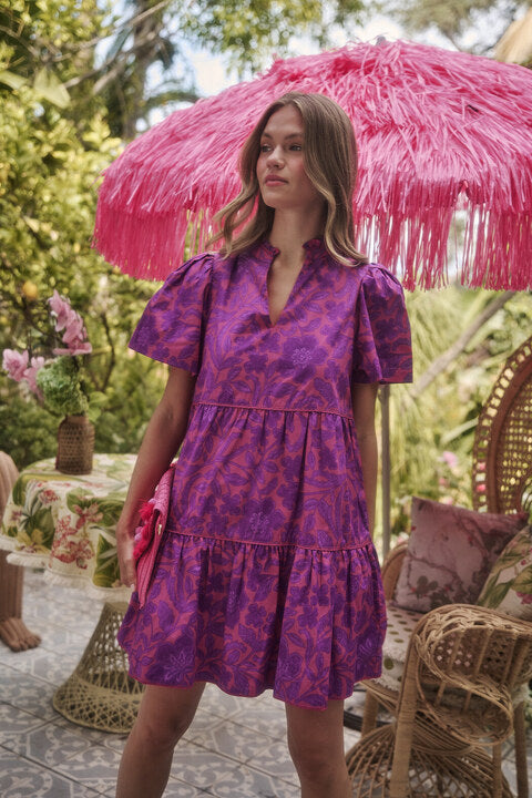 Candace Tiered Mini Dress Floral