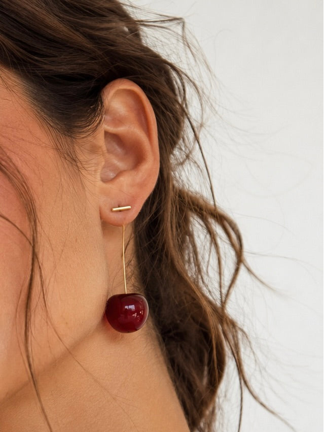 Cherry Threader Earrings