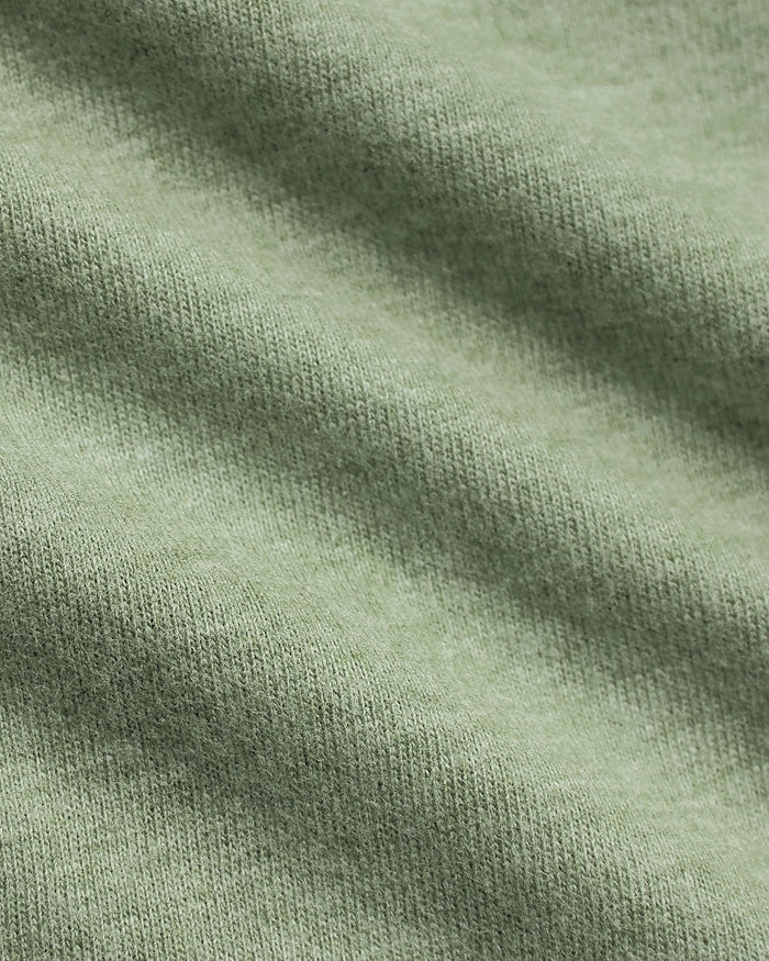 Dark Heather Bay Green Tall Classic V-Neck, showcasing its soft-knit texture.
