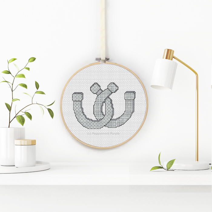 Horseshoes Blackwork Pattern by Peppermint Purple