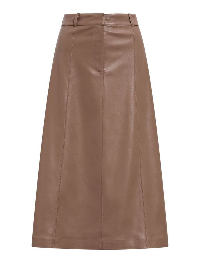 Isla Vegan Leather Midi Skirt Forever New