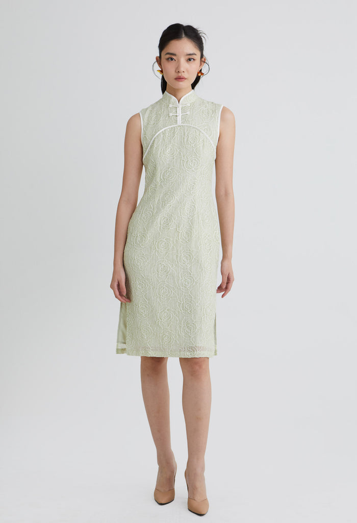 Jade Blossom Midi Dress