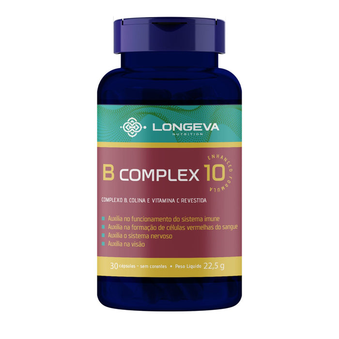 LONGEVA | Complexo B com Colina e Vitamina C - Metabolismo e Saúde Cerebral (30 Cápsulas)