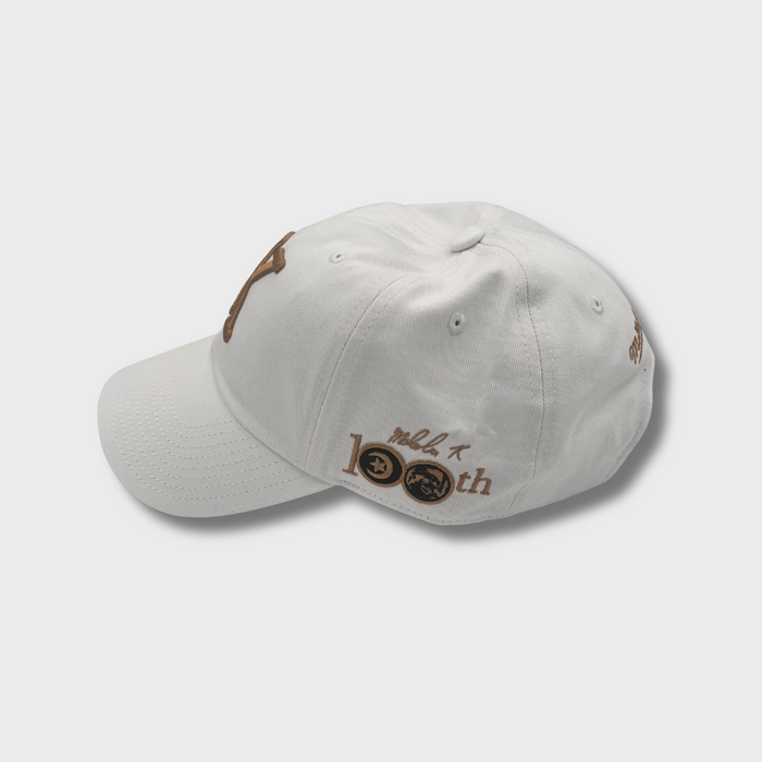 Malcolm X 100th Birthday White & Gold Leather Strapback Dad Cap – Spike Lee's 40 Acres x Mitchell & Ness Limited Edition
