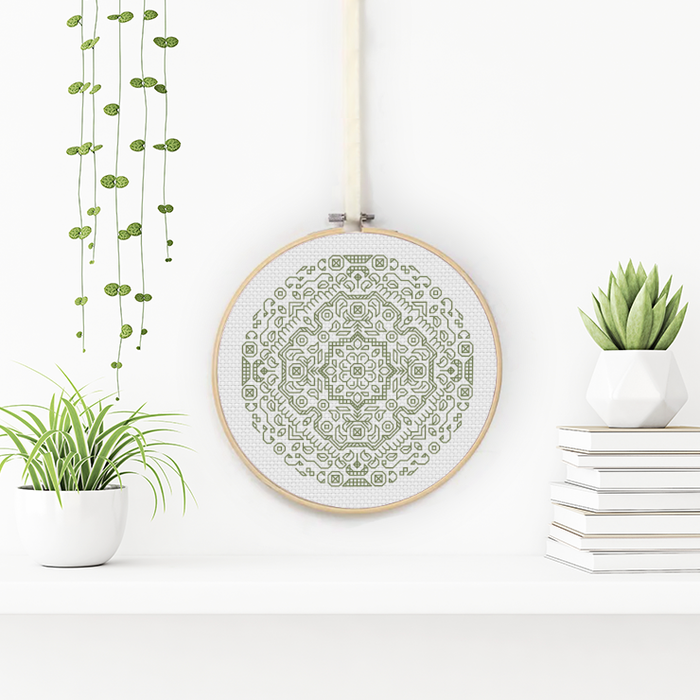 Mandala Hoop Kit Blackwork Kit by Peppermint Purple