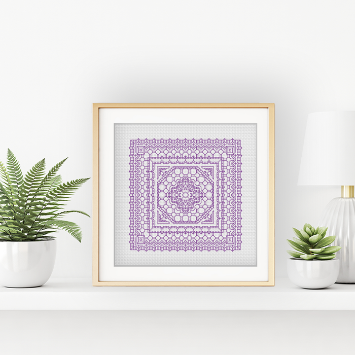 Mini Study In Lavender Blackwork Pattern by Peppermint Purple