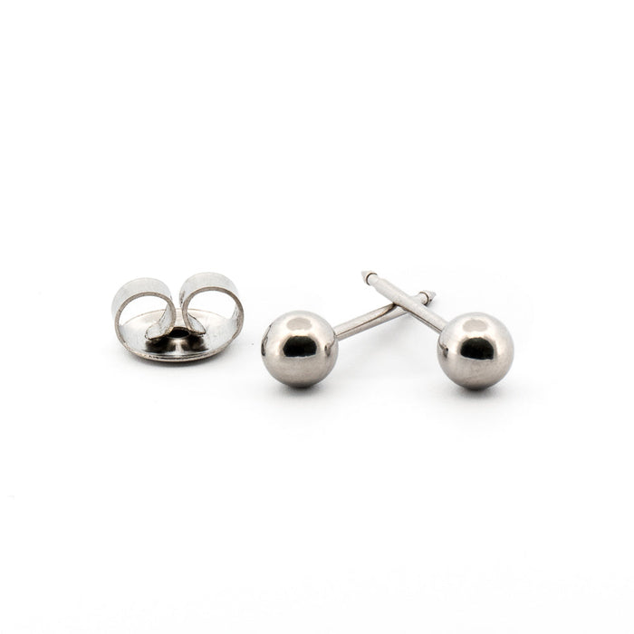 Silver Ball Stud Cartridge pack 4 mm Earrings