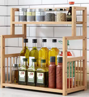 Simple Modern Bamboo Kitchen Storage Rack