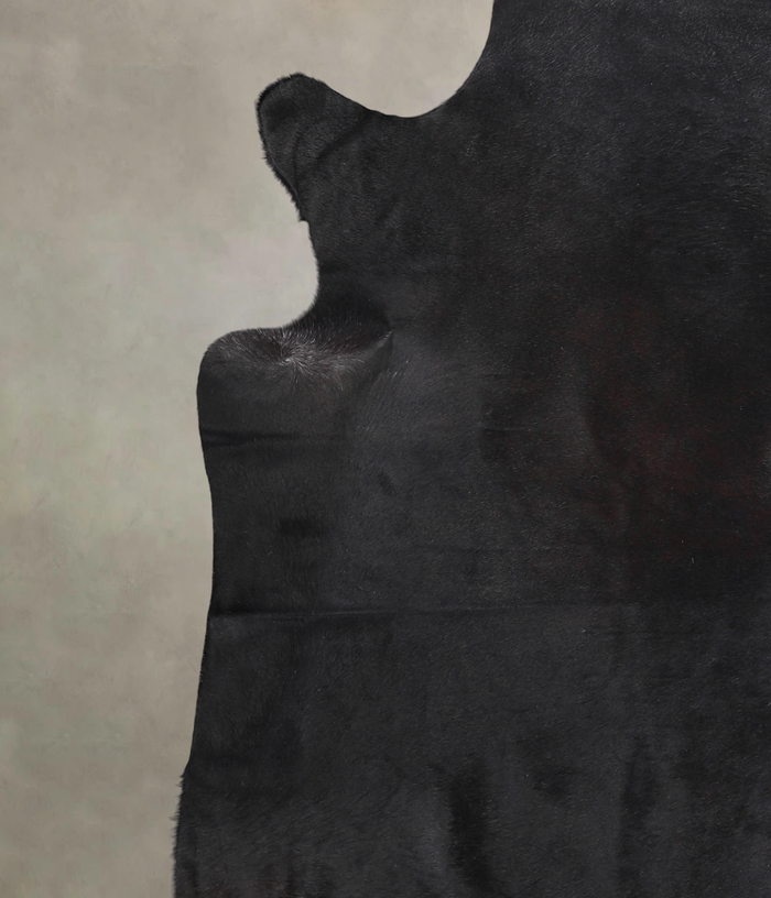 Solid Black Cowhide Rug #A24542
