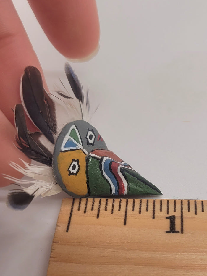 Southwest Mask Painted with Feathers