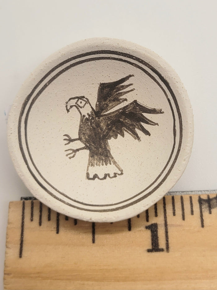 Terracotta Plate with Eagle Painting – Signed