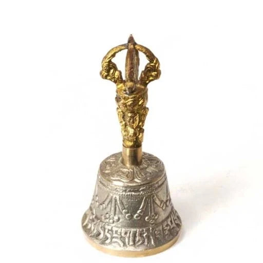 Tibetan Brass Bell with Dorje Handle