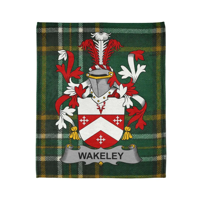 Wakeley Family Crest Heritage Plaid Blanket