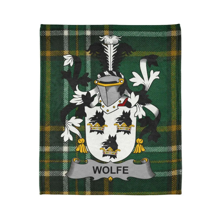 Wolfe Coat of Arms Family Crest Design Blanket