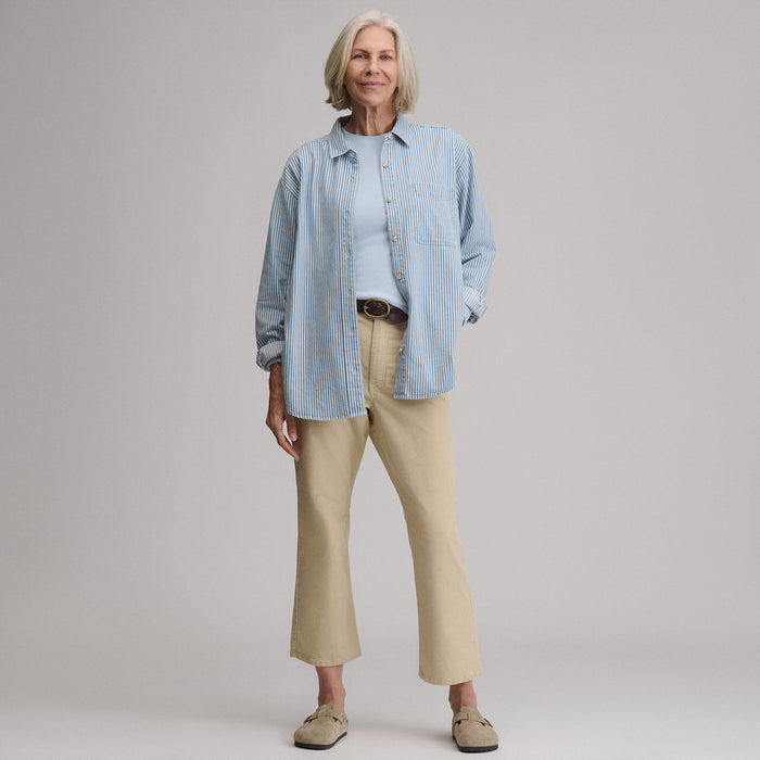 Women's Long-Sleeve Denim Boyfriend Overshirt-Cascade-4