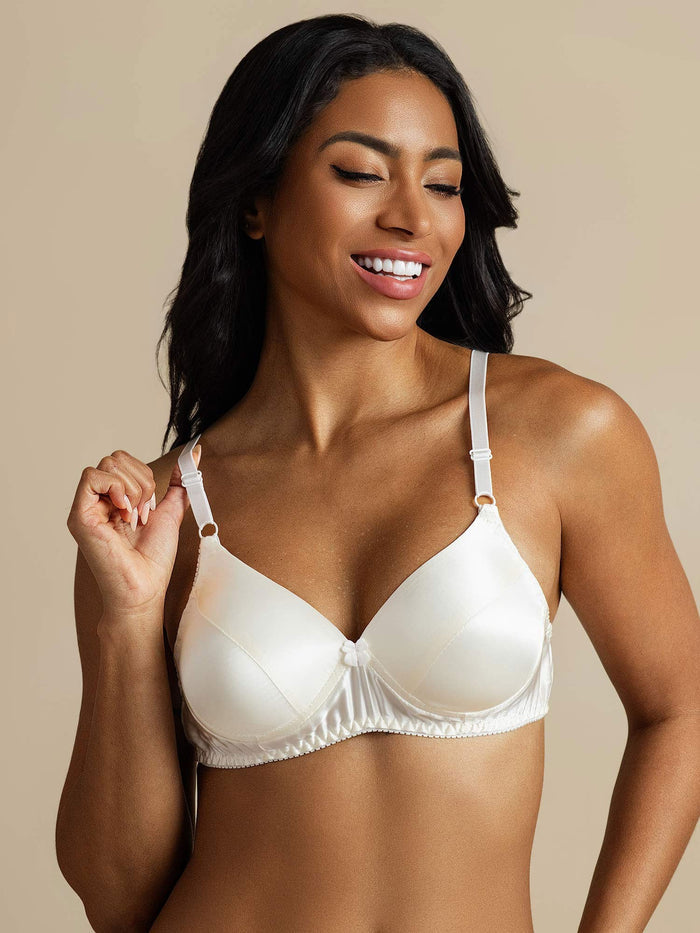 [White] SilkSilky  Bra 001
