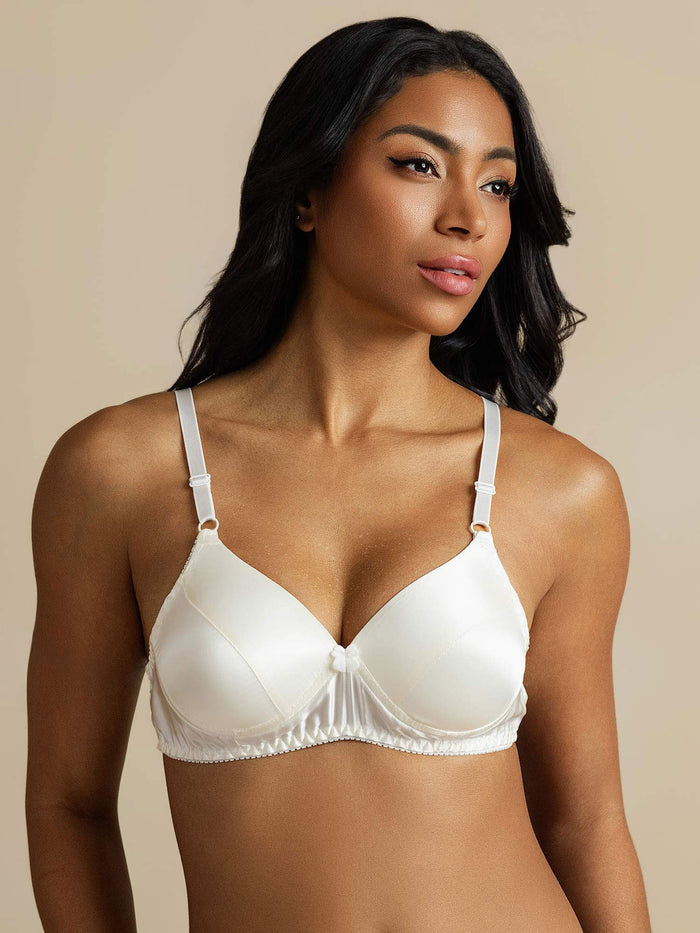 [White] SilkSilky  Bra 007