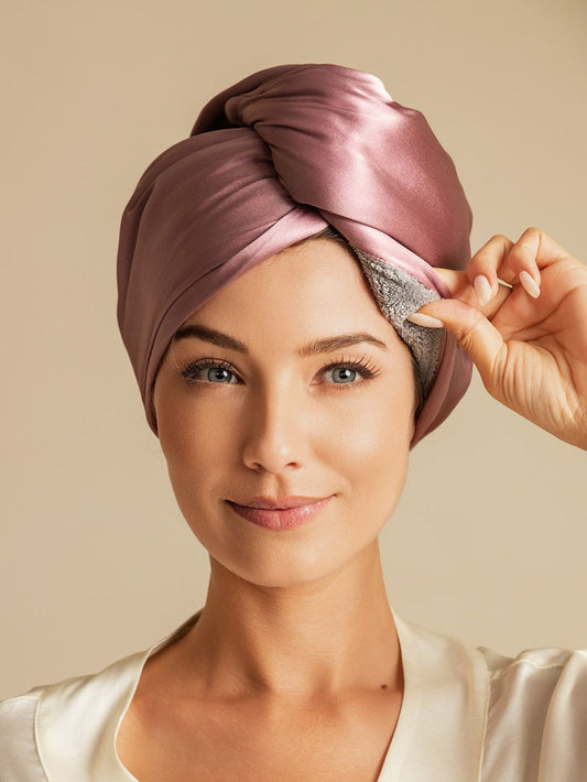 [Pale Mauve] SilkSilky  Hair Towel Wrap 001