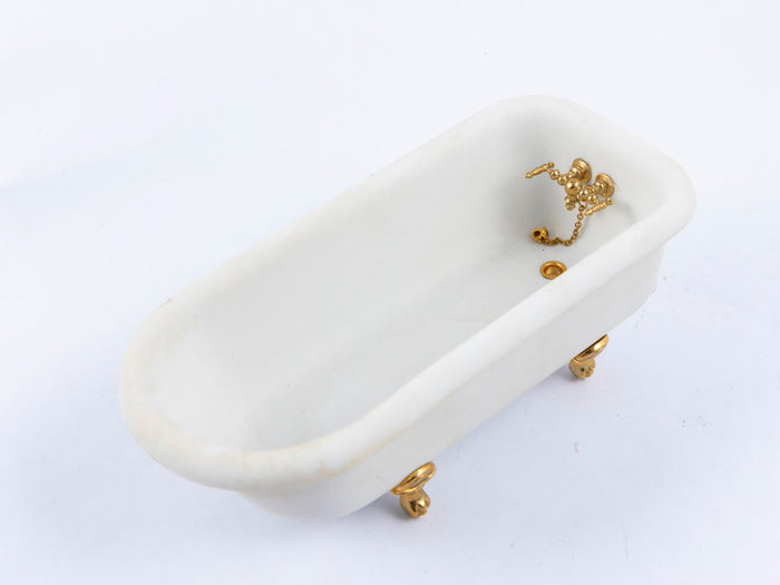 24k Gold Bathroom Set by F.W. Koch, Porcelain 3 Piece Bath Set