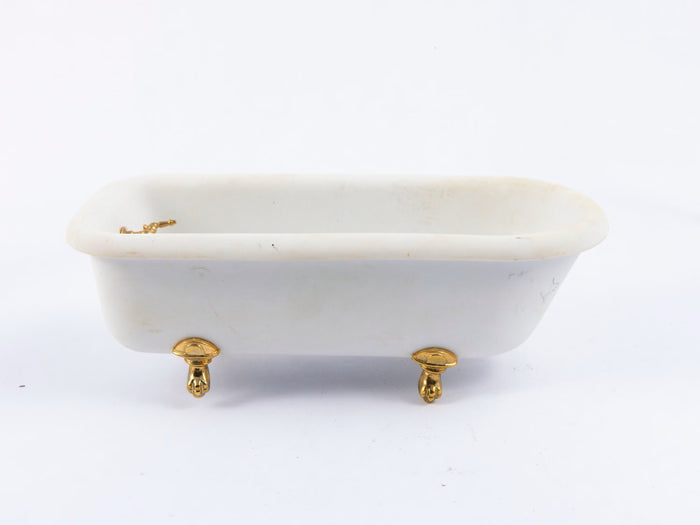 24k Gold Bathroom Set by F.W. Koch, Porcelain 3 Piece Bath Set