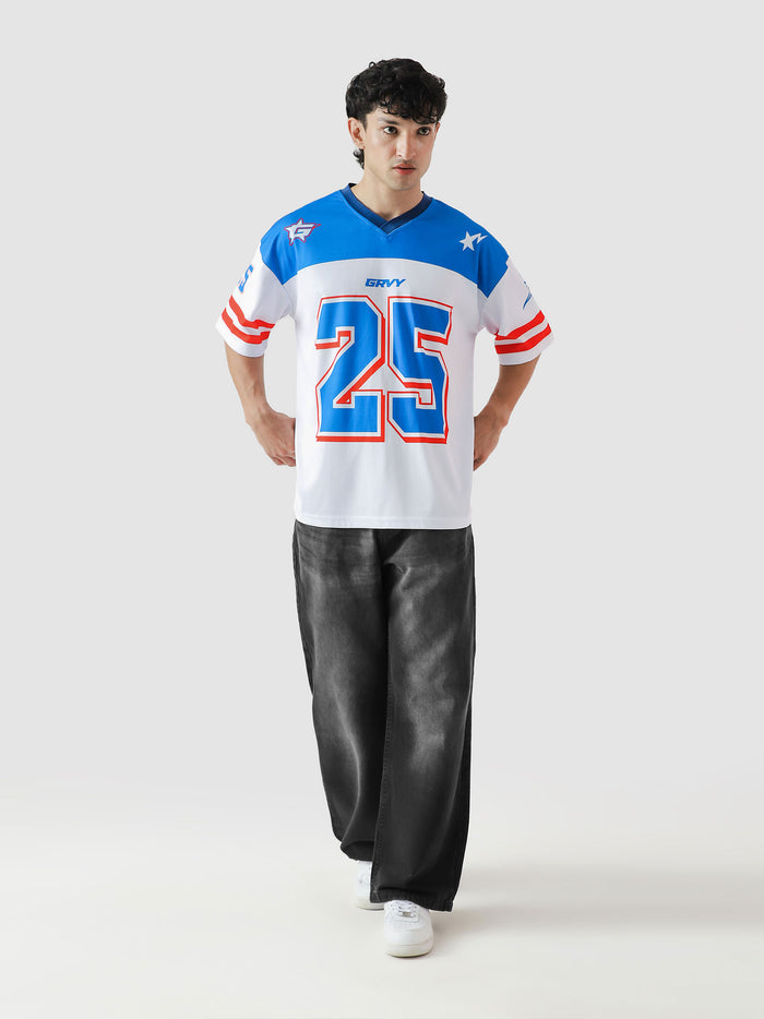 #25 basketball jersey flat lay electric blue red oversized mesh Pakistan – GROOVY