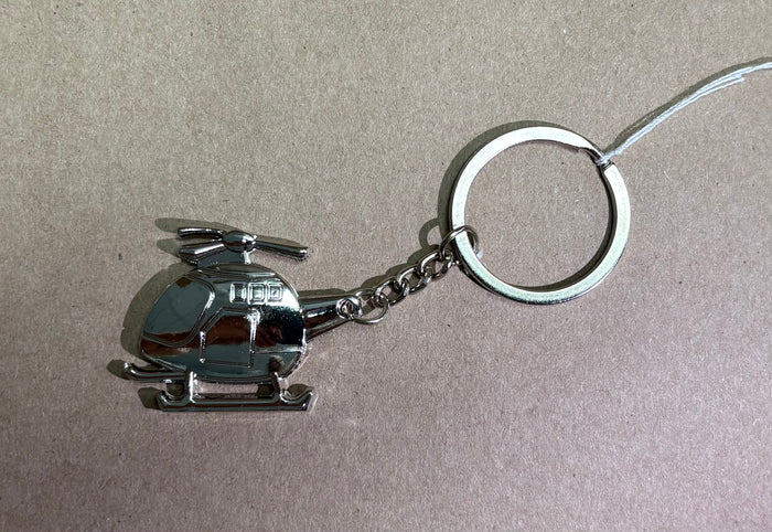Key Chain Silver Helicopter