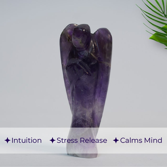Amethyst 2 inch Angel Figurine – Guardian of Peace, Intuition & Protection