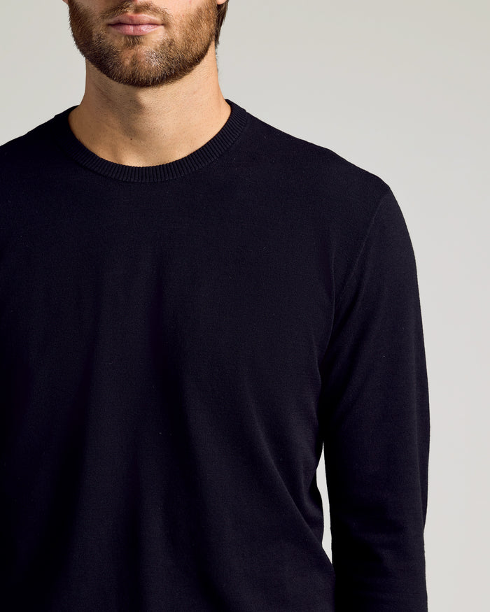 Black Crew Neck Sweater 2-Pack, slim fit, super soft, long-sleeve.
