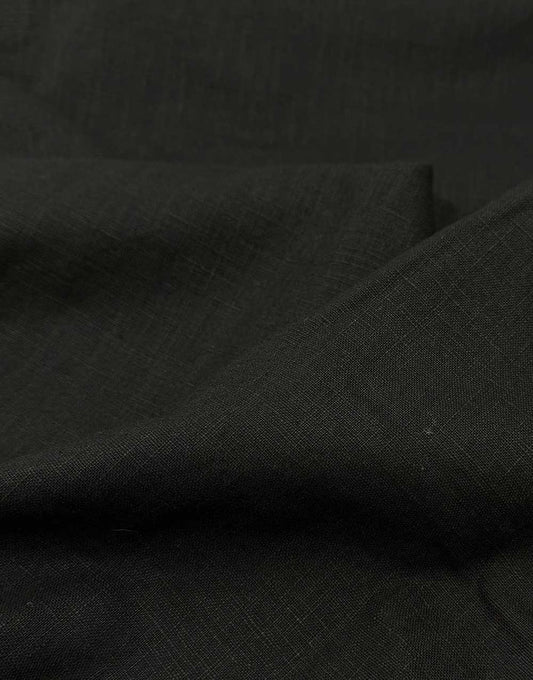 Black Washed Linen Cotton Fabric