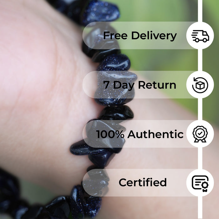 Blue Goldstone Chips Bracelet – Sparkle with Purpose