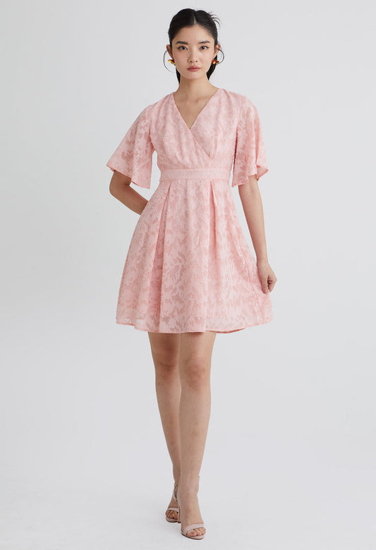 Blushing Wrap Mini Dress