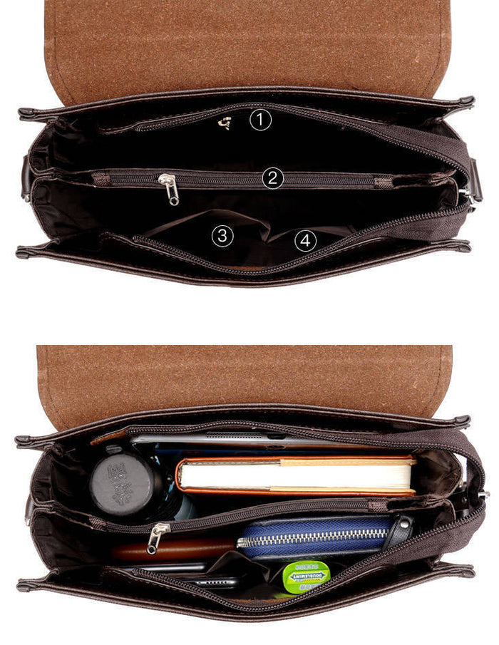 BM047 - Genuine Leather Men's Messenger Bag