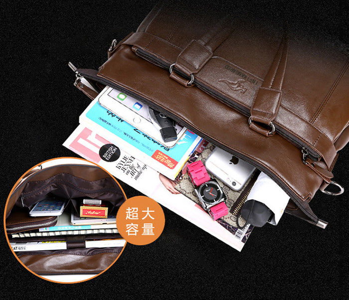 BM048 - Genuine Leather Retro Men's Messenger Bag