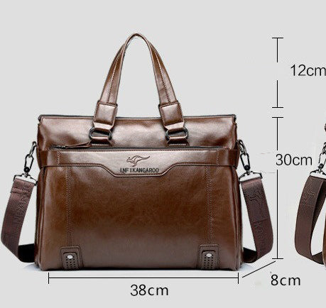 BM048 - Genuine Leather Retro Men's Messenger Bag