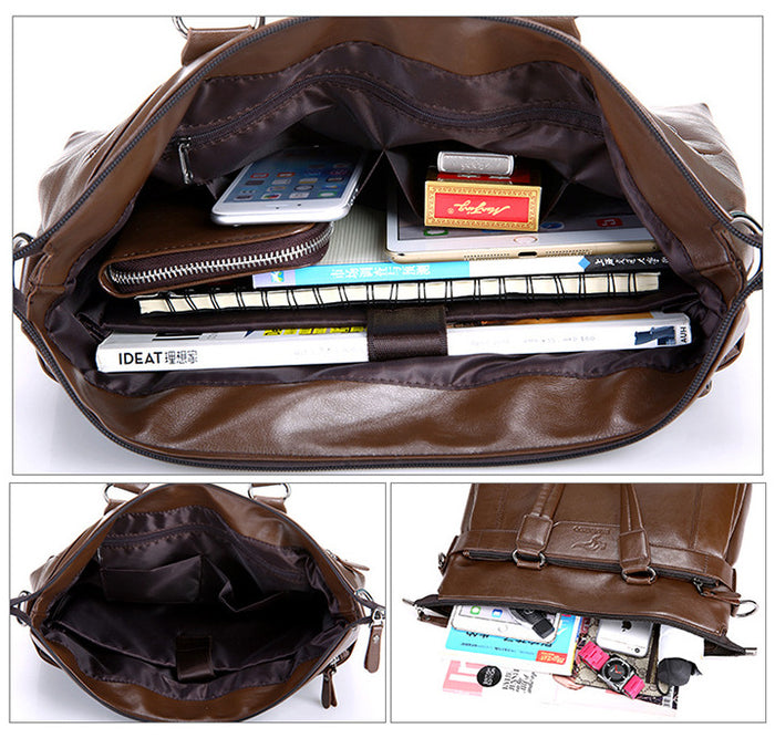 BM048 - Genuine Leather Retro Men's Messenger Bag