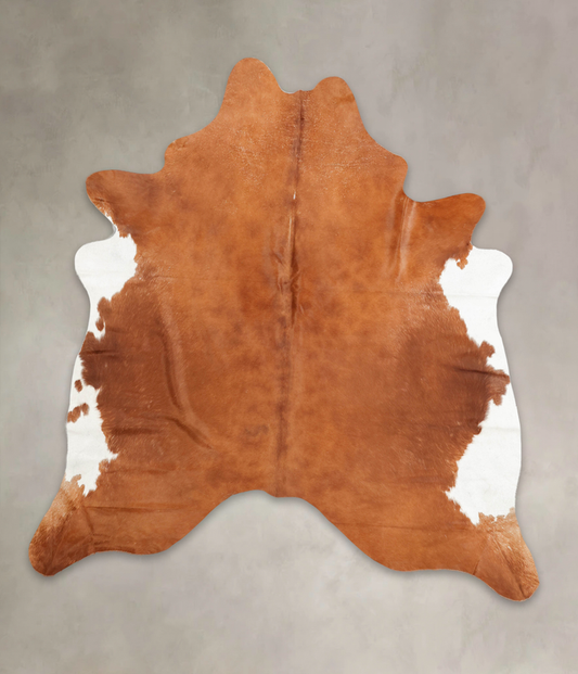 Brown and White Regular Cowhide Rug #B2274