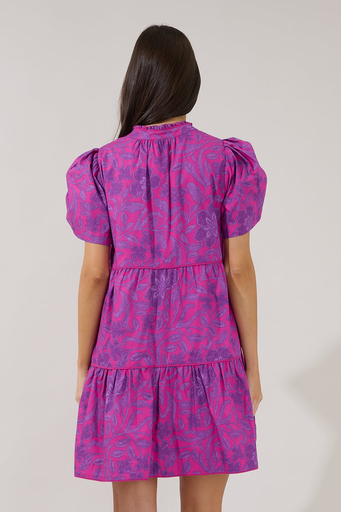 Candace Tiered Mini Dress Floral