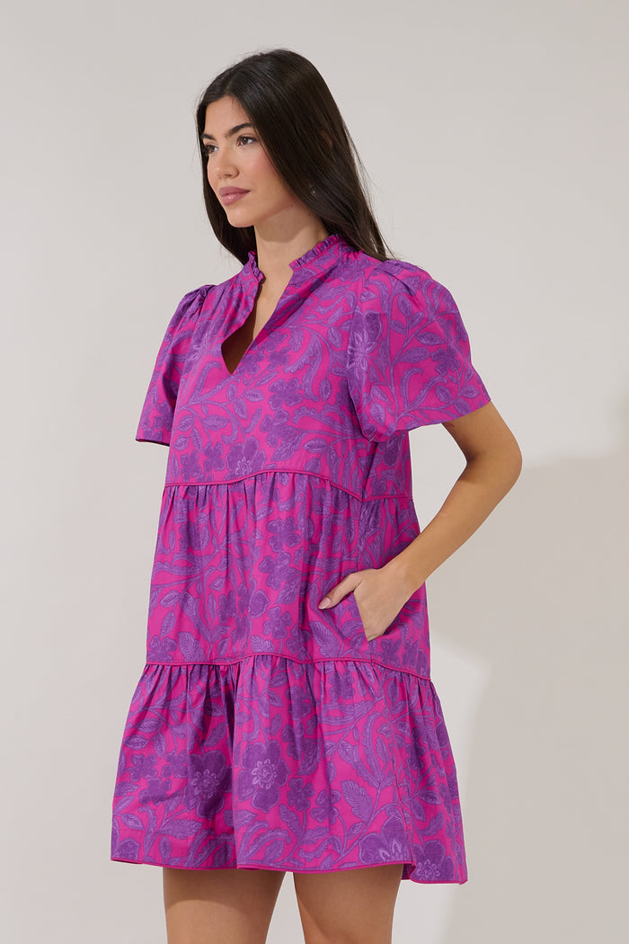 Candace Tiered Mini Dress Floral