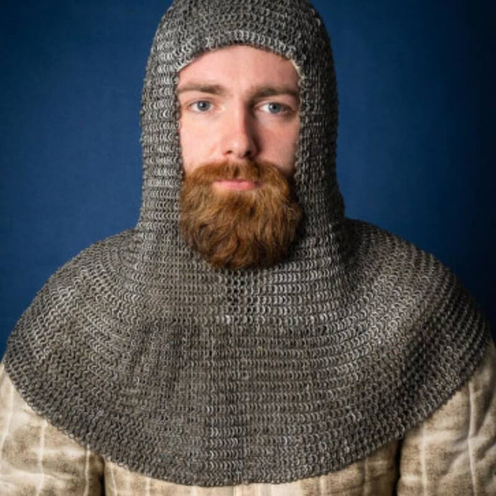 vkngjewelry armory Flatring Riveted Chainmail Hood