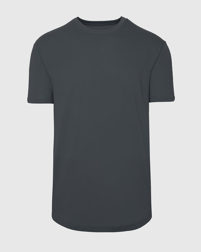 Carbon Curved Hem Classic Crew Neck T-shirt, snug fit, curved hem detail.