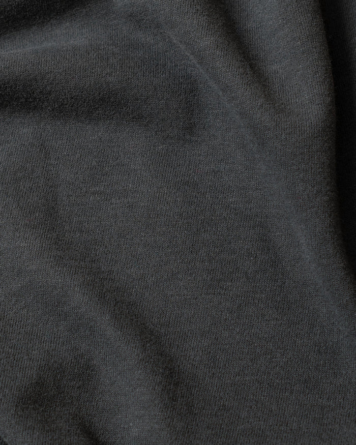 Carbon Tall Short Sleeve Classic V-Neck knit fabric texture close-up.