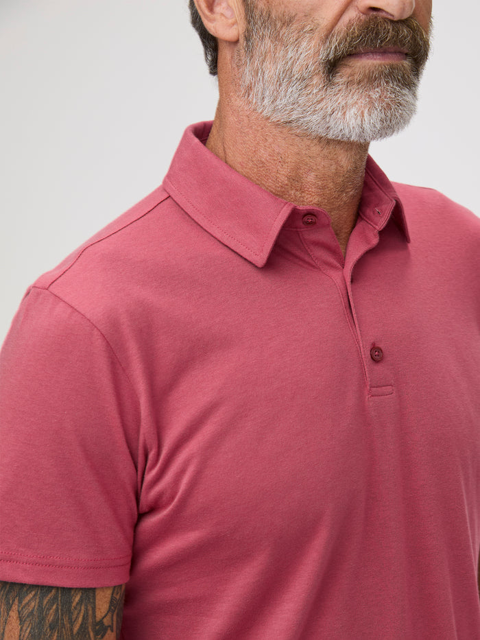 Dyed to match button details # Polo Shirts | Collar engineering prevents flip and curl