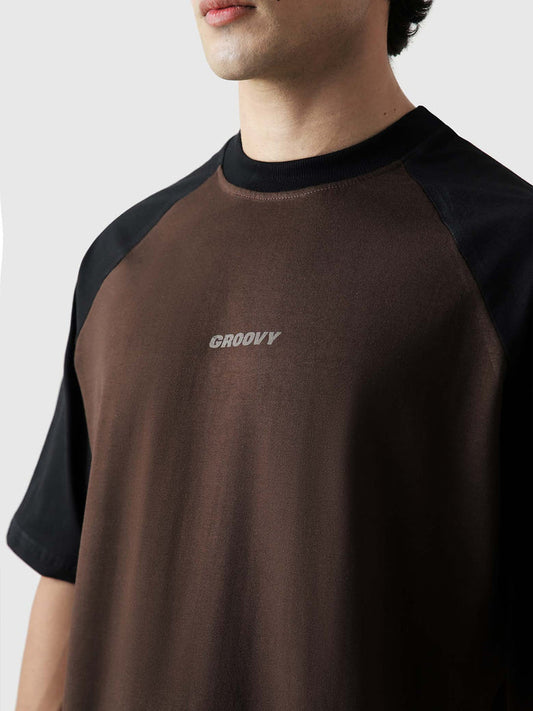 CORE tees mocha brown raglan male model front view Pakistan – GROOVY