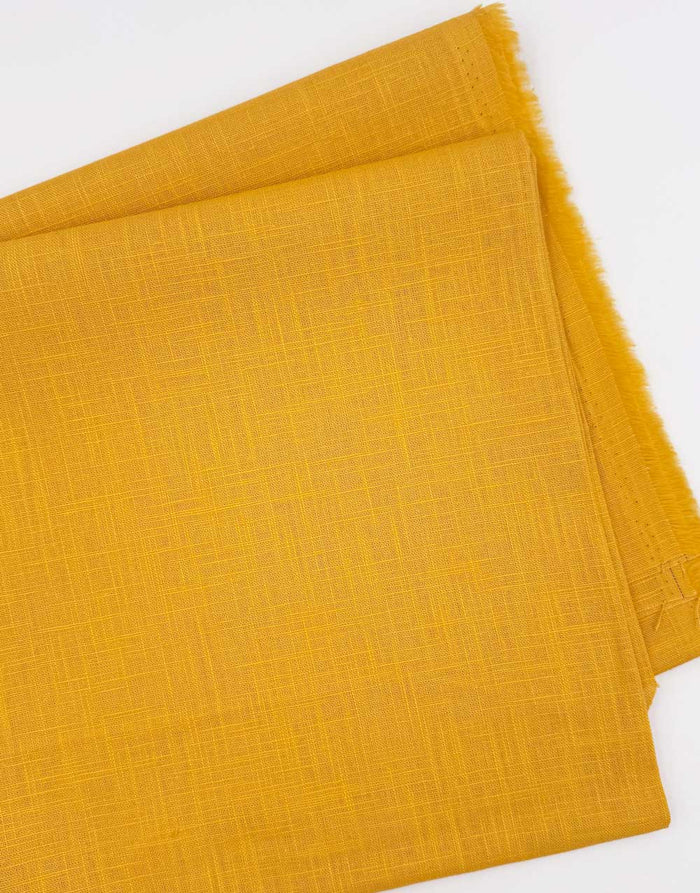 Corn Yellow Washed Linen-Handle Fabric