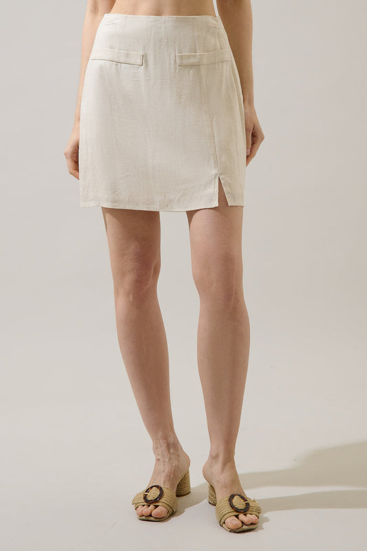 Desery Linen Mini Skirt