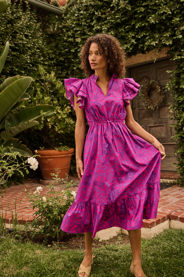 Dillan Midi Ruffle Dress Floral