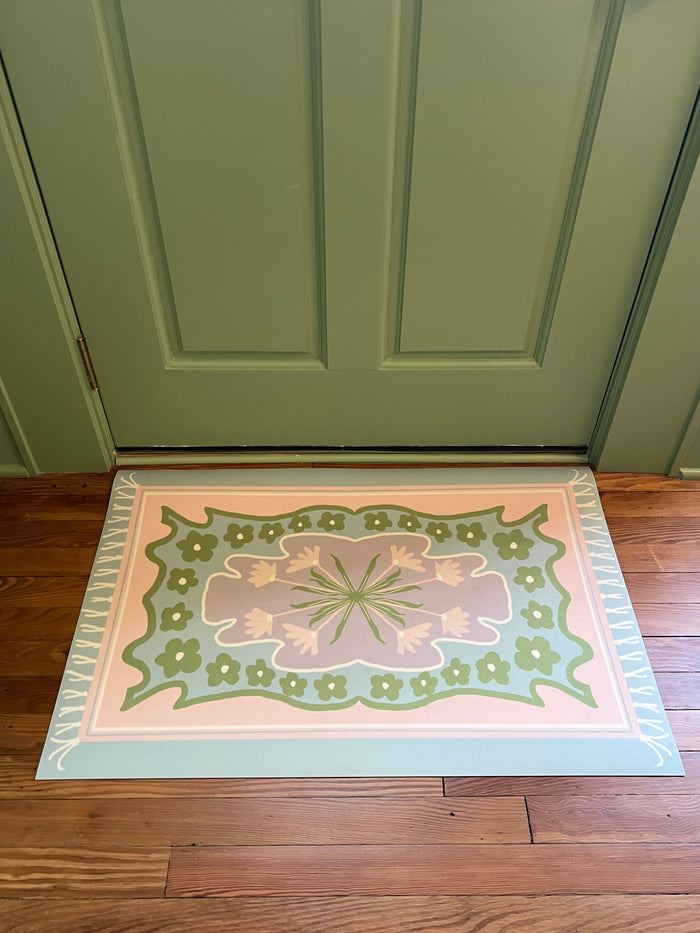 "Eliza-Jane" Modern Oushak Vinyl Floor Mat - 24"x36"