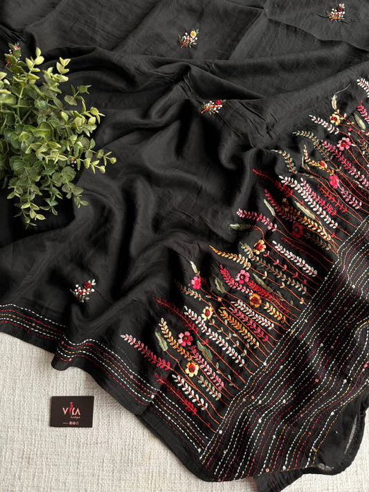 Emb Mul chanderi saree