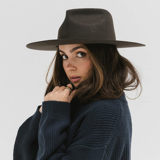 Emery Rancher Fedora Dark Brown Hat by Gigi Pip | Bourbon Cowgirl
